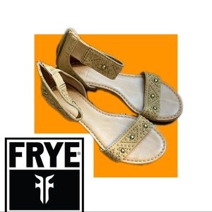 Frye size 7 Tan studded Sandals